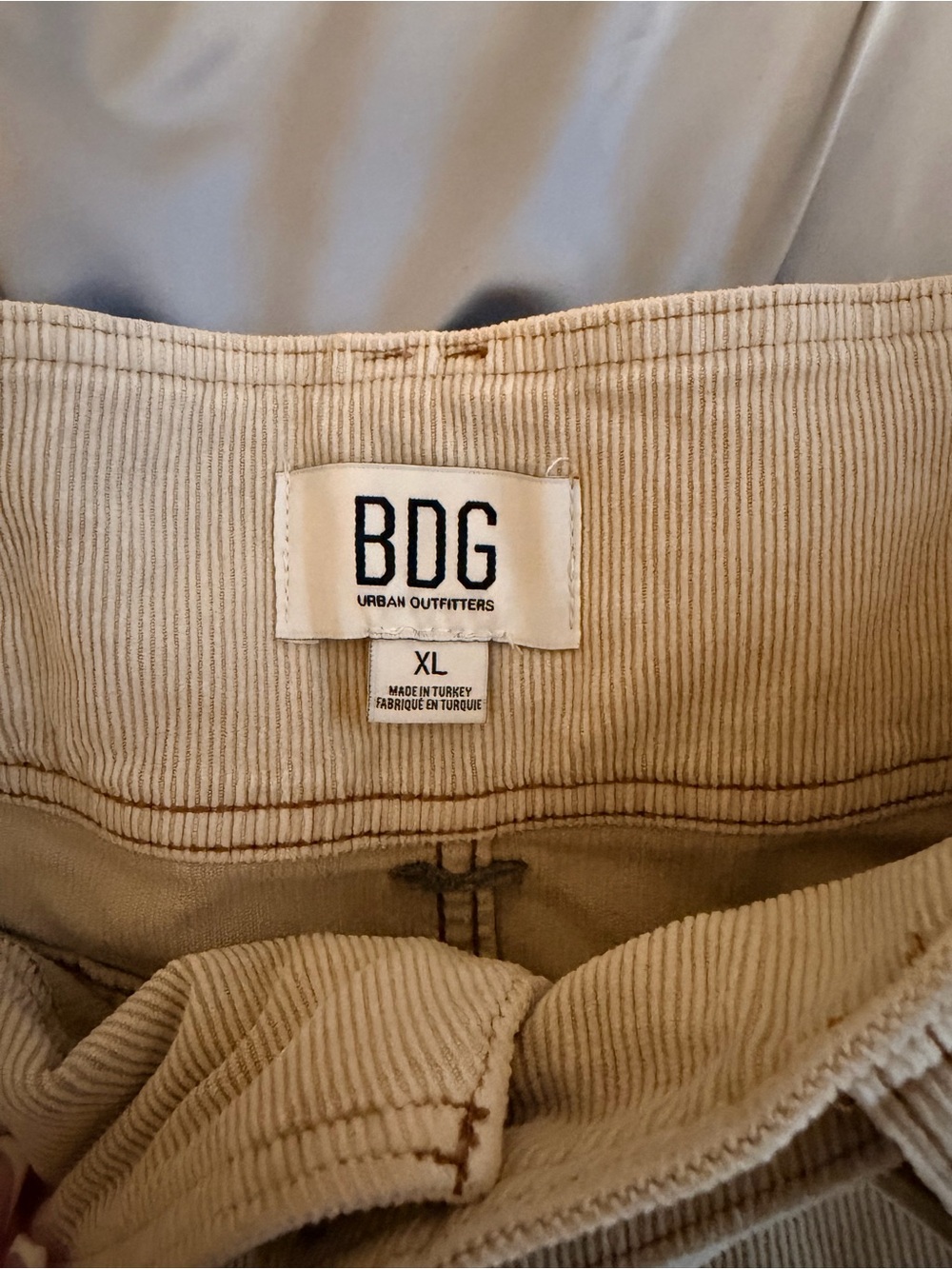 BDG Mini Corduroy Skirt in Beige
